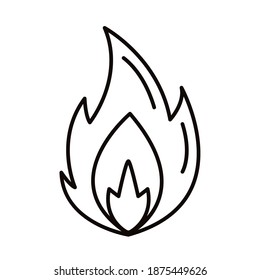diseño de ilustración vectorial de icono de estilo de línea activa con llama de fuego