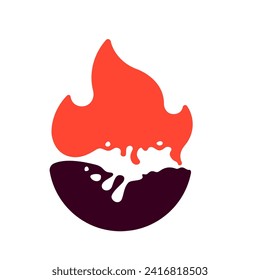 Fire flame, hot liquid icon, can be used for logo and brand name, vector illustration.