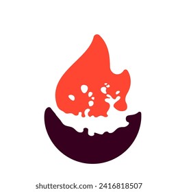 Fire flame, hot liquid icon, can be used for logo and brand name, vector illustration.