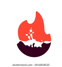 Fire flame, hot liquid icon, can be used for logo and brand name, vector illustration.