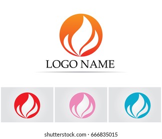Fire flame hot logo and symbols template icons
