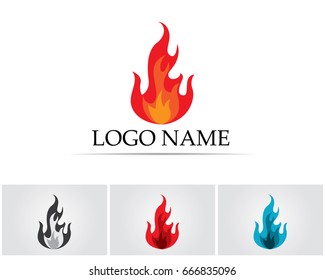 Fire flame hot logo and symbols template icons