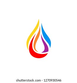 fire flame hot modern logo symbol icon vector design, modern drop hot fire flame logo symbol icon vector design illustration