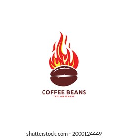 Fire Flame Hot Roasted Coffee Logo Icon