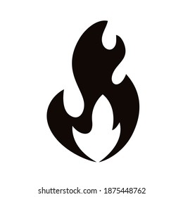 fire flame hot silhouette style vector illustration design