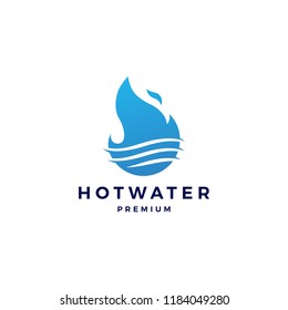 fire flame hot water logo icon