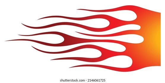 Fire flame hotrod tribal flames motorcycle sticker car decal vector art graphic