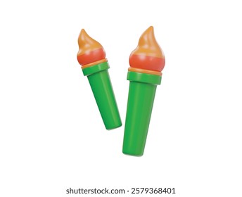  Fire flame icon 3d render illustration