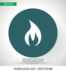 Fire flame icon. Black icon isolated on white background. Fire flame silhouette. Simple icon. Web site page and mobile app design vector  