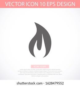 Fire flame icon. Black icon isolated on white background. Fire flame silhouette. Simple icon. Web site page and mobile app design vector
