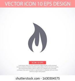 Fire flame icon. Black icon isolated on white background. Fire flame silhouette. Simple icon. Web site page and mobile app design vector