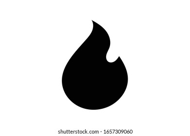 Fire flame icon. Black icon isolated on white background. Fire flame silhouette. Simple icon. Web site page and mobile app design vector element.