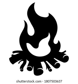 Feuerflammsymbol. Schwarzes Symbol einzeln auf weißem Hintergrund. Feuerflammsilhouette. Einfaches Symbol. 