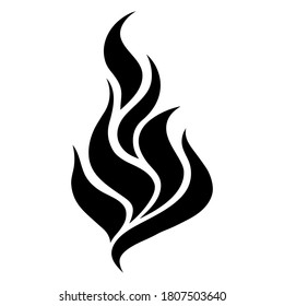 Feuerflammsymbol. Schwarzes Symbol einzeln auf weißem Hintergrund. Feuerflammsilhouette. Einfaches Symbol. 