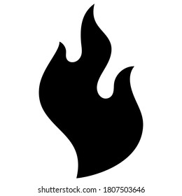 Feuerflammsymbol. Schwarzes Symbol einzeln auf weißem Hintergrund. Feuerflammsilhouette. Einfaches Symbol. 