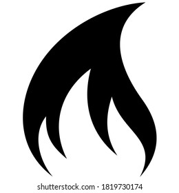 Feuerflammsymbol. Schwarzes Symbol einzeln auf weißem Hintergrund. Feuerflammsilhouette. Einfaches Symbol. 