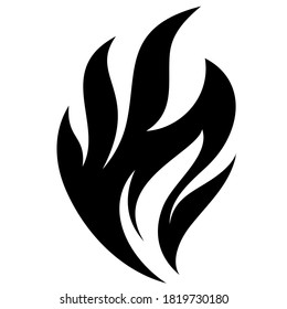 Feuerflammsymbol. Schwarzes Symbol einzeln auf weißem Hintergrund. Feuerflammsilhouette. Einfaches Symbol. 