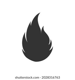 Fire flame icon. Black icon isolated on white background. Fire flame silhouette. Simple icon. Web site page and mobile app design vector element.