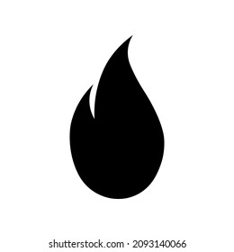 Icono de llama de fuego. Icono negro aislado. Silueta de llama de fuego. Icono simple para el diseño de su sitio web, aplicación, logotipo, interfaz de usuario. Ilustración vectorial.
