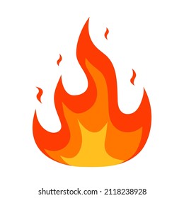 Feuerflammsymbol. Bonfire-Farbsymbol. Vektorgrafik einzeln auf weißem Hintergrund.