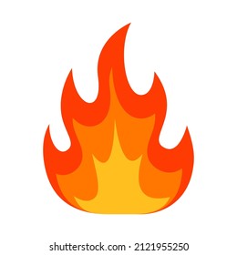 Feuerflammsymbol. Bonfire-Farbsymbol. Vektorgrafik einzeln auf weißem Hintergrund.