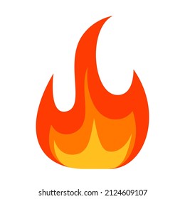 Feuerflammsymbol. Bonfire-Farbsymbol. Vektorgrafik einzeln auf weißem Hintergrund.