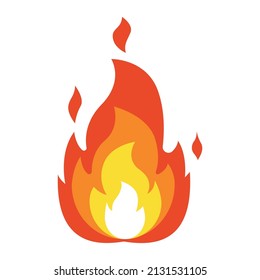 Fire flame icon - bonfire symbol, fire flame symbol, fire, fire icon. hot flames illustration. Vector illustration isolated on a white background.