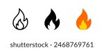 Fire flame icon. Burning symbol. Fireball sign. Energy illustration isolated.