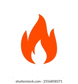 Fire flame icon. Burning symbol. Fire flame icon isolated on white background. Fire sign. Vector illustration