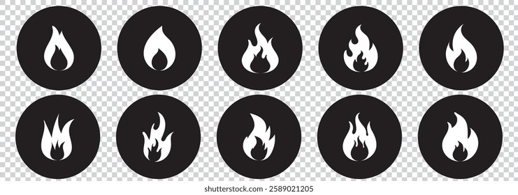 Fire flame icon. Burning symbol. Fireball sign Fire flame icons set. Modern vector icon design.  1176