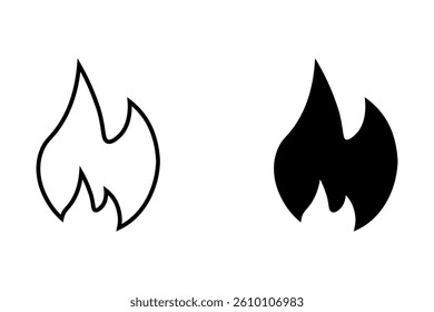 Fire flame icon. Burning symbol. Fireball sign. Energy illustration isolated.