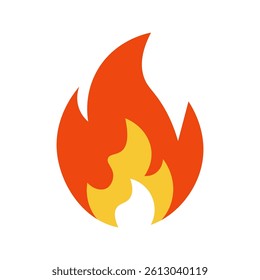 Fire flame icon. Burning symbol. Fireball sign. Energy illustration isolated.