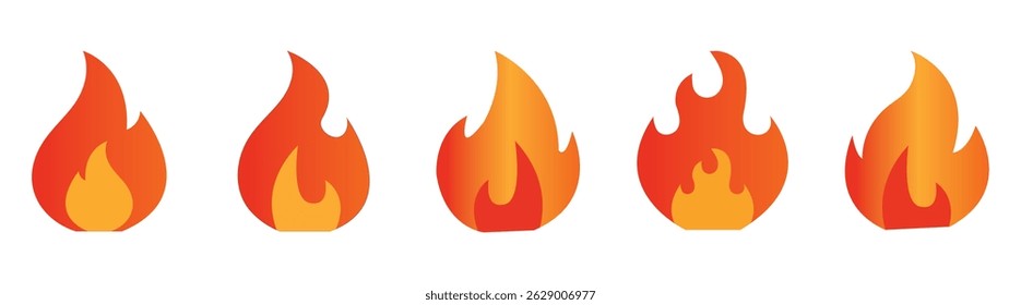 Fire flame icon. Burning symbol. Fireball sign. flame icon with orange and red hues Modern fire symbol for design and branding. Energy illustration.