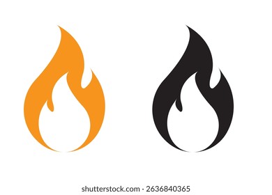 Fire flame icon. Burning symbol. Fireball sign. Energy illustration.
