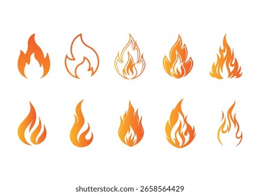 Symbol für Feuerflamme. Brennendes Symbol. Feuerballzeichen. Energiebildung einzeln