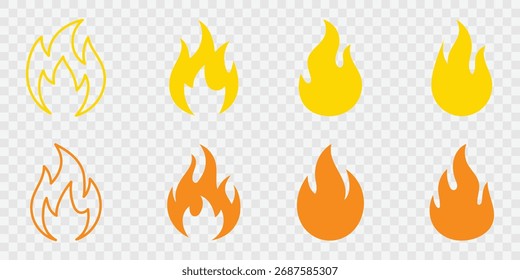 Symbol für Feuerflamme. Brennendes Symbol. Feuerballzeichen. Illustration der Energie. EPS 10