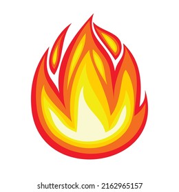 Fire flame icon. Campfire isolated sign, emoji flame symbol isolated on white, fire emoji and logo vector illustration