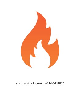 Fire flame icon. Campfire sign, hot burning element symbol. Vector illustration in flat style isolated on white background.