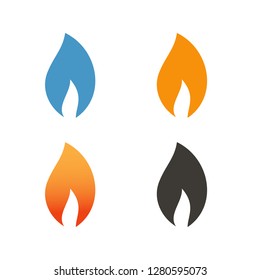 Fire Flame Icon Campfire Symbol Logo Template