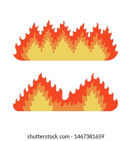 Fire flame icon in cartoon and flat style. Isolated object on white background. Vector illustration.