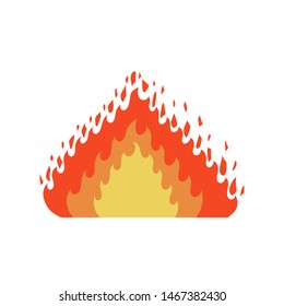 Fire flame icon in cartoon and flat style. Isolated object on white background. Vector illustration.