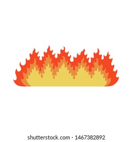 Fire flame icon in cartoon and flat style. Isolated object on white background. Vector illustration.