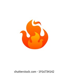 Icono de llama de fuego. Icono de color aislado en fondo blanco. Silueta de llama de fuego. Icono de gradiente simple. elemento vector de diseño de aplicaciones móviles y página de sitio Web.