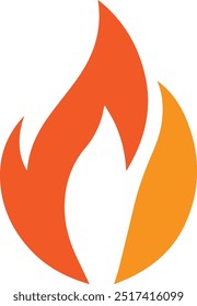 A fire flame icon designed for various companies. The design is clean, visually striking, and captivating, making it ideal for logos, posters, t-shirts, and other graphic projects software company.