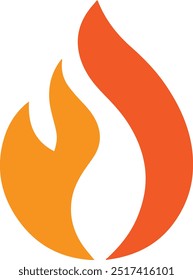 A fire flame icon designed for various companies. The design is clean, visually striking, and captivating, making it ideal for logos, posters, t-shirts, and other graphic projects software company.