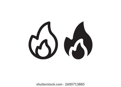 Fire flame icon with dual layers Vector