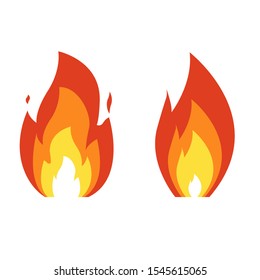 Fire flame icon. Emoji and logo fire. Vector illustration