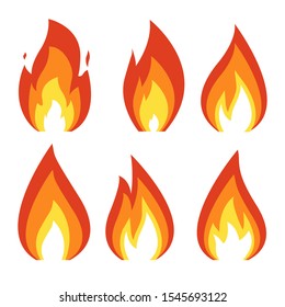 Fire Flame Icon. Emoji And Logo Fire. Vector Illustration