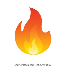 Fire flame icon. Fire emoji vector illustration.