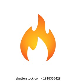 Fire flame icon. Flat gradient fire symbol. Vector isolated on white background.